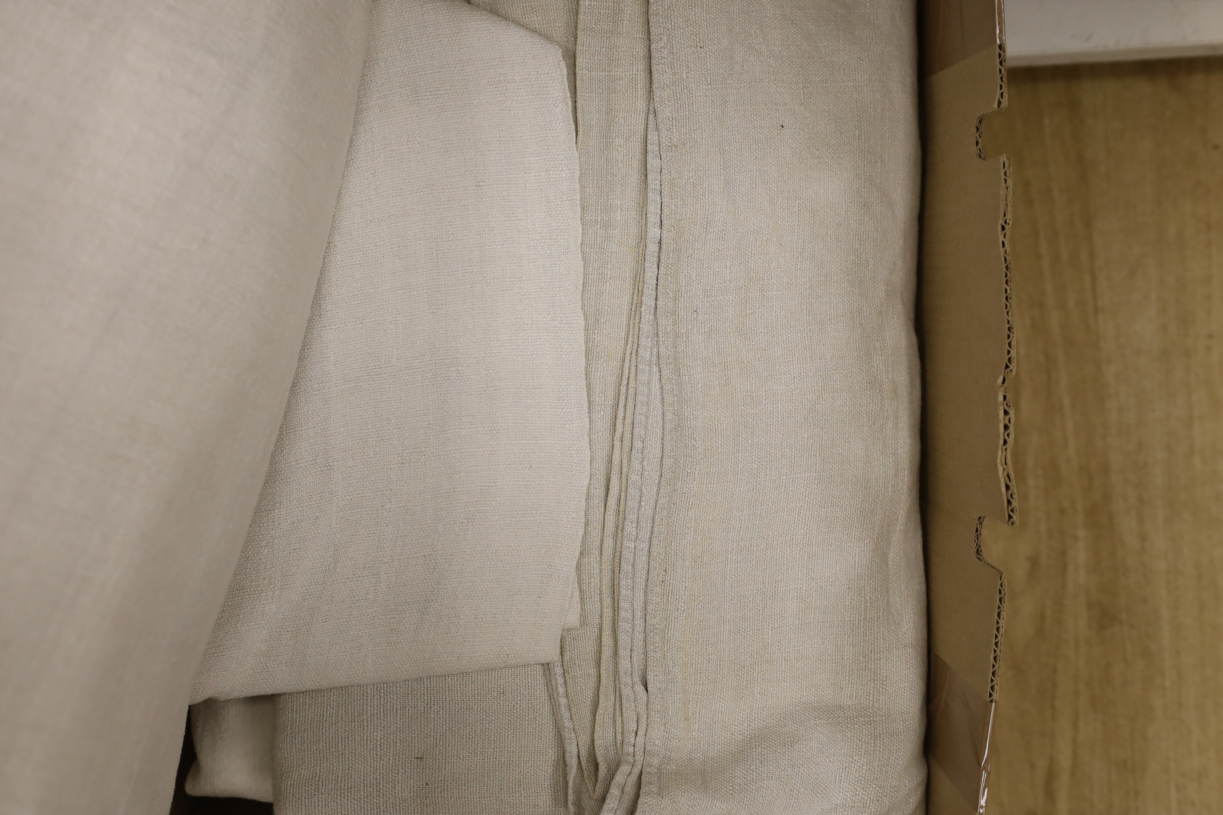 Six pieces of French coarse linen